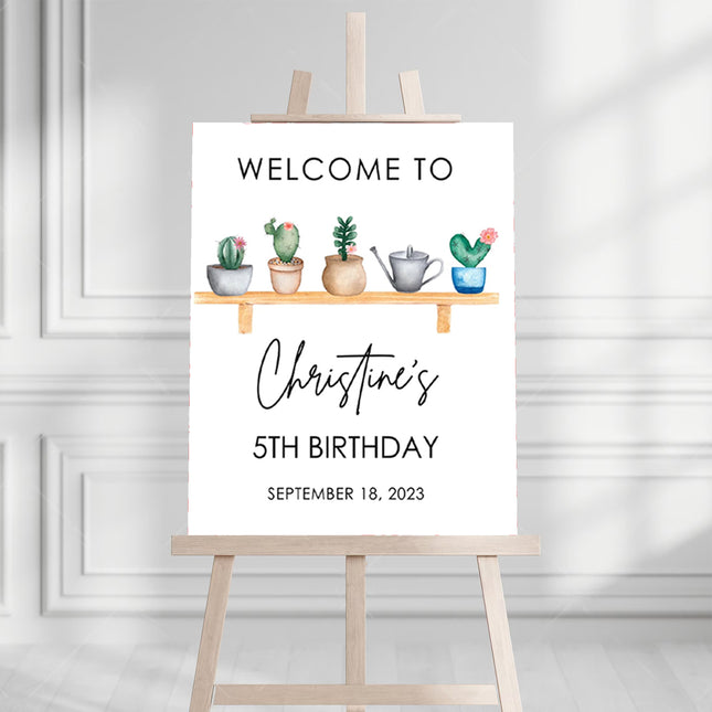 Cactus On Personalised Welcome Board