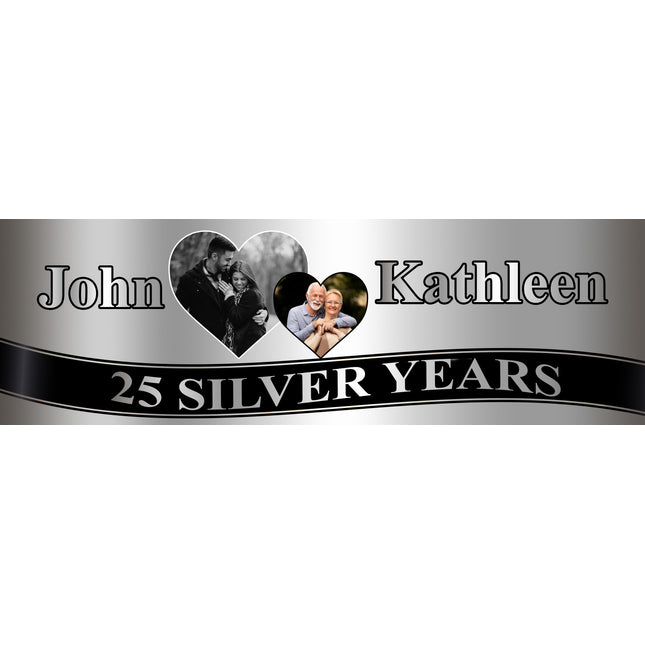 Its A Silver Anniversary Party Personalised Photo Banner