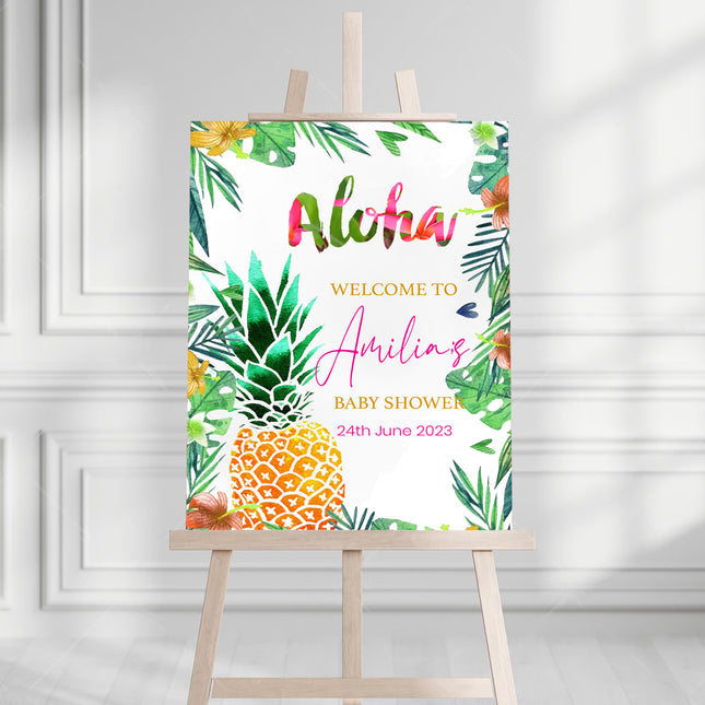 Tropical Party Personalised Welcome Board