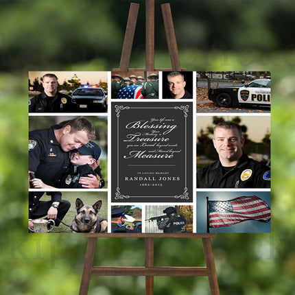 Your Life Was A Blessing Floral Personalised Photo Memorial Board