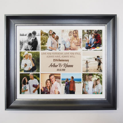 25th Silver Wedding Anniversary Photo Collage Framed