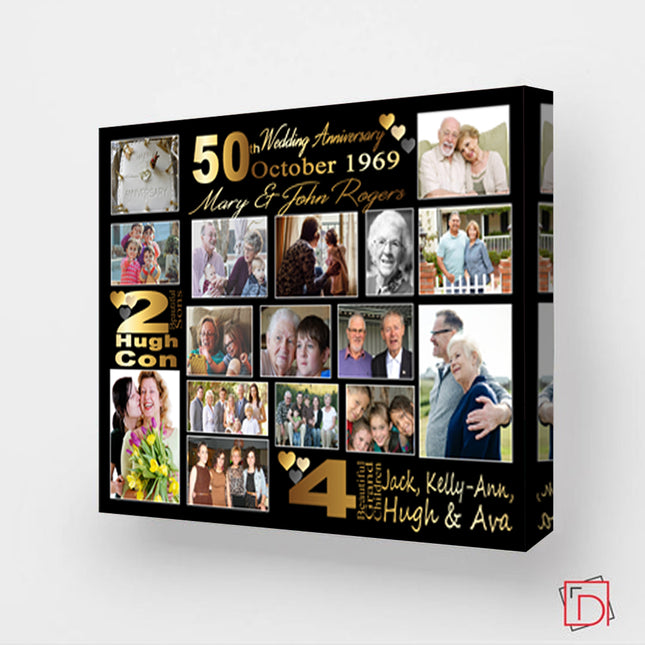 Its A 50th Wedding Anniversary Collage On Canvas