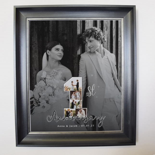 One Year Together Wedding Anniversary Numbered Framed Photo Collage