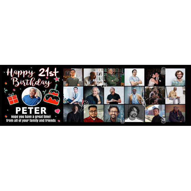 Its My 21st Birthday Party Mega 24 Photo Personalised Banner