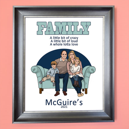 Crazy And Loud Custom Family Caricature Gift