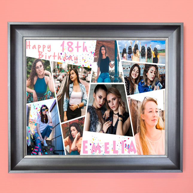 Shattered Glass 18th Birthday - This Is Your Life Framed Collage