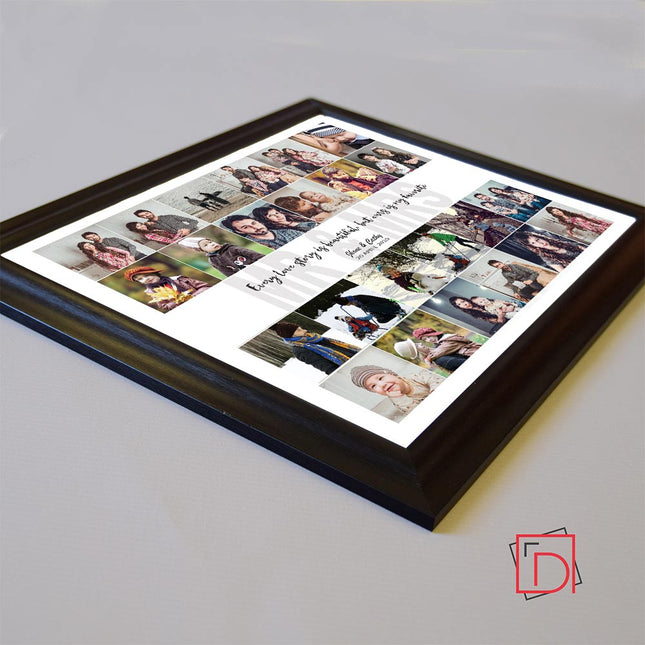 Newly Weds Mr And Mrs Story Framed Photo Collage