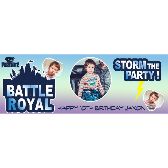 Fortnite Battle Royal Birthday Party Personalised Photo Banner