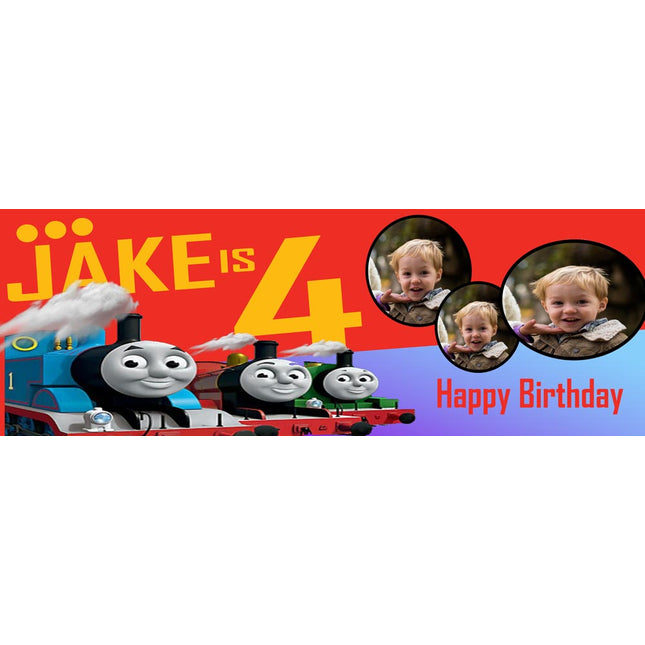 Thomas The Tank Engine Birthday Party Personalised Photo Banner