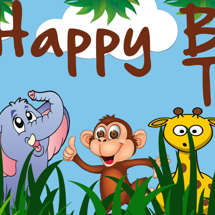 In The Jungle Birthday Party Personalised Photo Banner