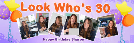 Lordy Lordy Look Whos 30 Personalised Photo Banner