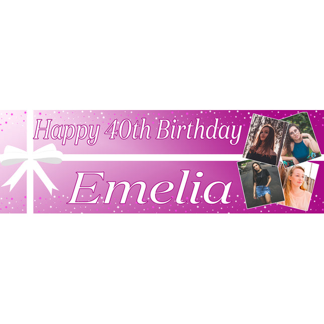 All Wrapped Up 40th Personalised Photo Banner