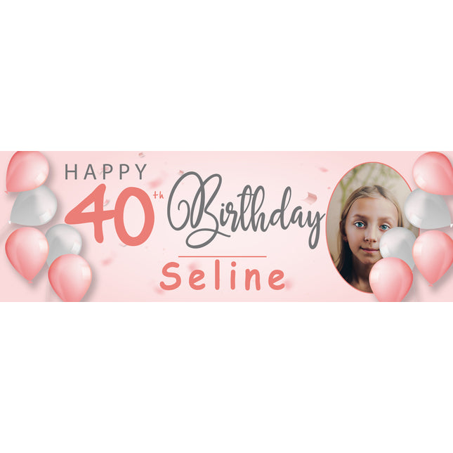 It A Balloon 40th Personalised Photo Collage Banner