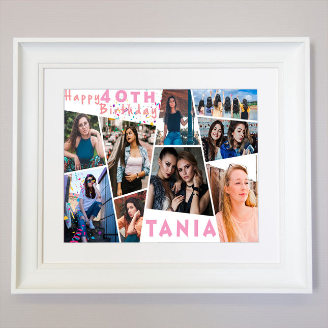 Shattered Glass 40th Birthday Gift- This Is Your Life Framed Photo Collage