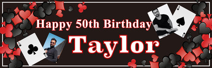 Roll The Dice 50th Birthday Personalised Photo Banner