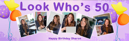 Lordy Lordy Look Whos 50 Personalised Photo Banner