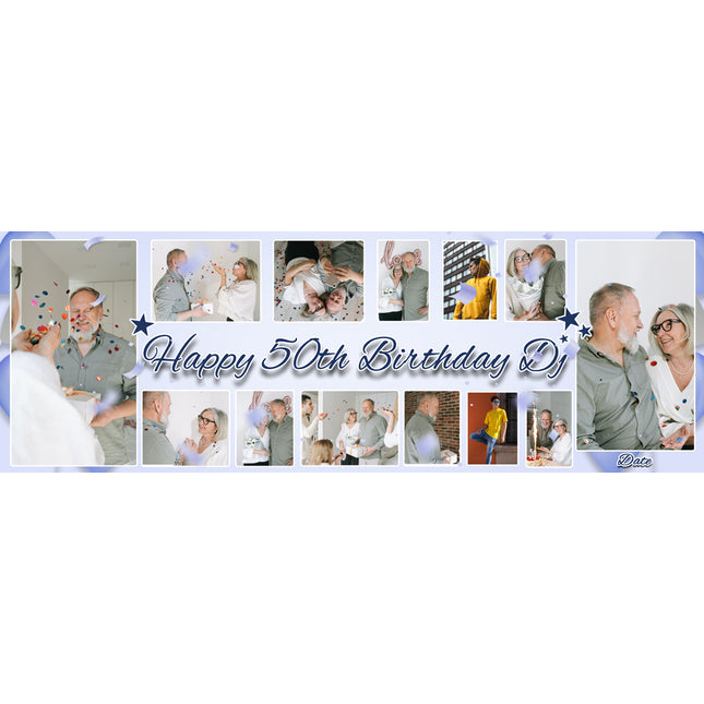 Its My 50th Party Personalised Photo Collage Banner