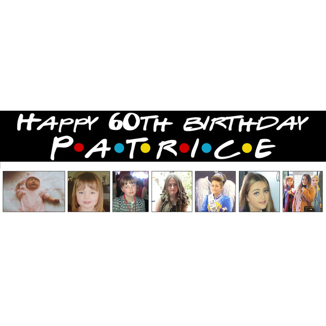 Friends 60th Birthday Party Personalised Photo Banner