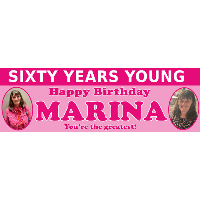 Years Young 60th Birthday Personalised Photo Banner
