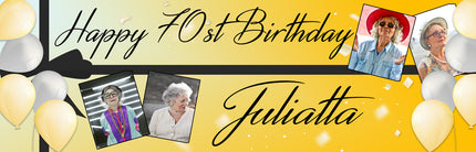 All Wrapped Up 70th Birthday Personalised Photo Banner