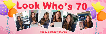 Lordy Lordy Look Whos 70 Personalised Photo Banner