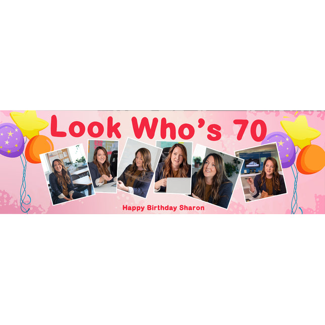 Lordy Lordy Look Whos 70 Personalised Photo Banner