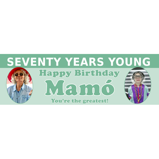 Years Young 70th Birthday Personalised Photo Banner
