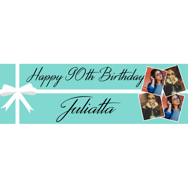 All Wrapped Up 90th Birthday Personalised Photo Banner