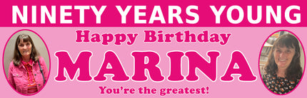 Years Young 90th Birthday Personalised Photo Banner