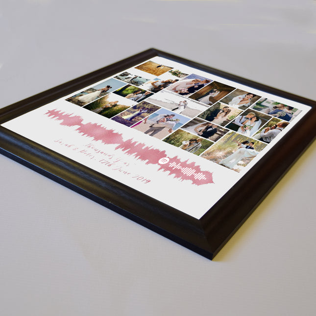 Custom Soundwave Art with Photo Collage Wedding Gift
