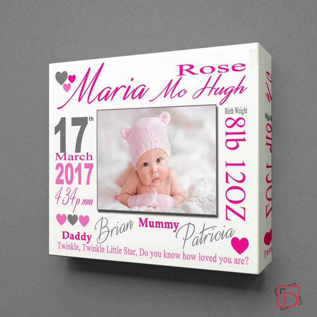Personalised Twinkle Twinkle New Baby Sentiment Gift Frame