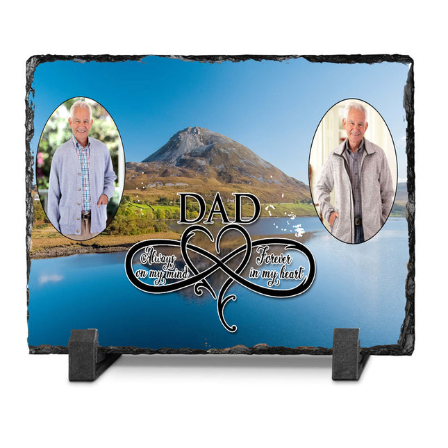 Dad, Always On My Mind, Forever In My Heart Personalised Remembrance Slate