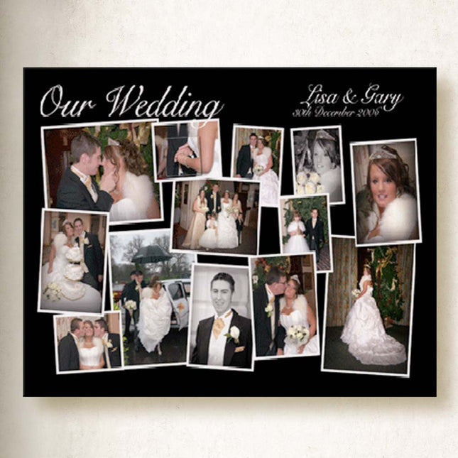 Our Wedding Blocked Photo Collage On Canvas
