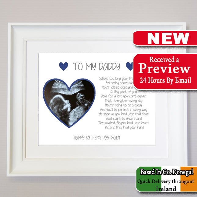 Baby Scan Daddy First Photo Frame From the Bump Sentiment Gift Frame