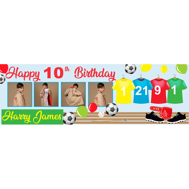 Football Style Birthday Party Personalised Photo Banner