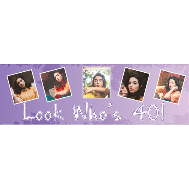 Looks Whos !!! 13 Photo Personalised Photo Banner