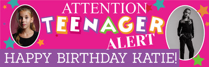 New Teenager Alert Personalised Photo Banner