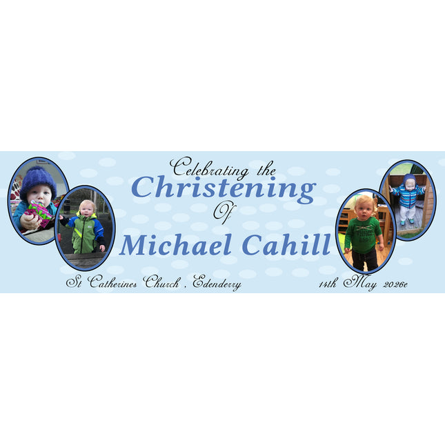 Celebrate The Christening Day Personalised Photo Banner