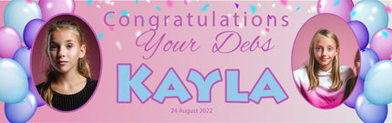 Pink Violet Congratulations Debs Night Personalised Banner