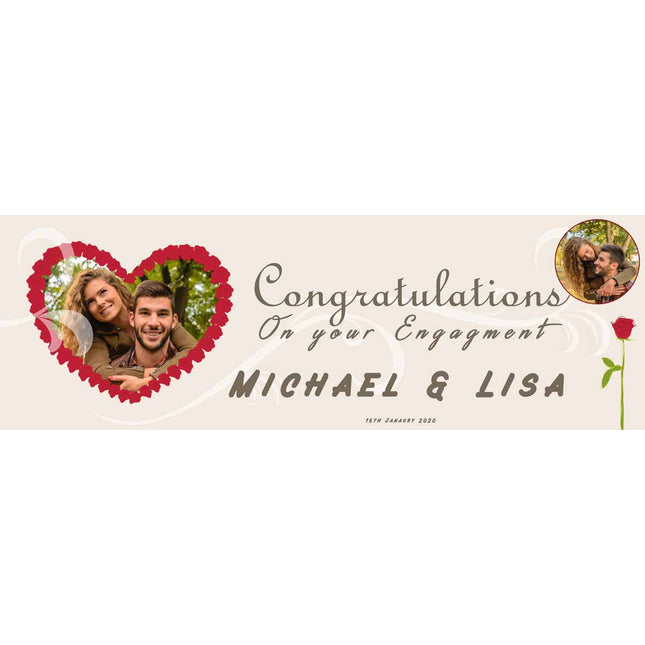 Photo Engagement Party Personalised Banner