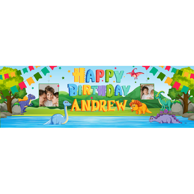 Dinosaur Park Personalised Birthday Photo Banner