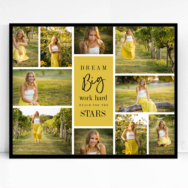 Dream Big And Reach For the Stars On Framed Photo Collage
