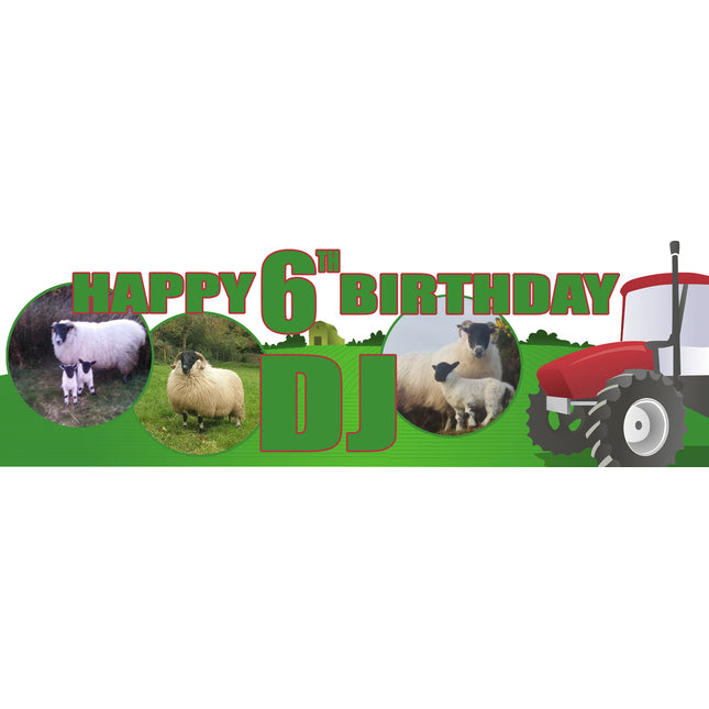 Little Farmers Birthday Party Personalised Photo Banner