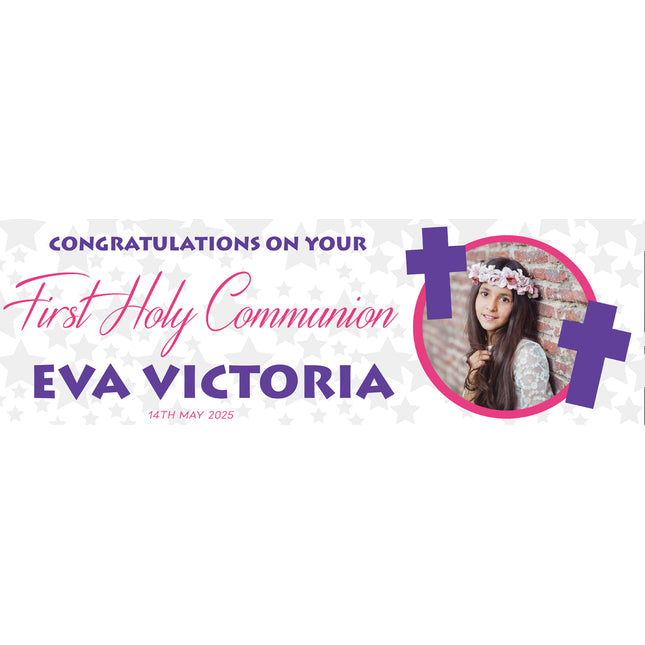 Victoria First Holy Communion Personalised Photo Banner