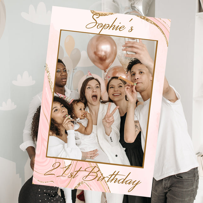 Rose Gold & Sparkle Personalised Birthday Selfie Frame
