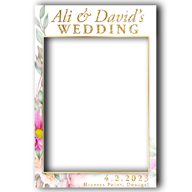 Sparkling Gold Wedding Day Personalised Selfie Frame