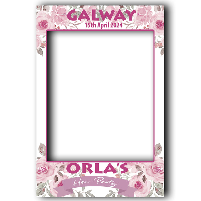 Its A Pink Hen Party Personalised Selfie Frame