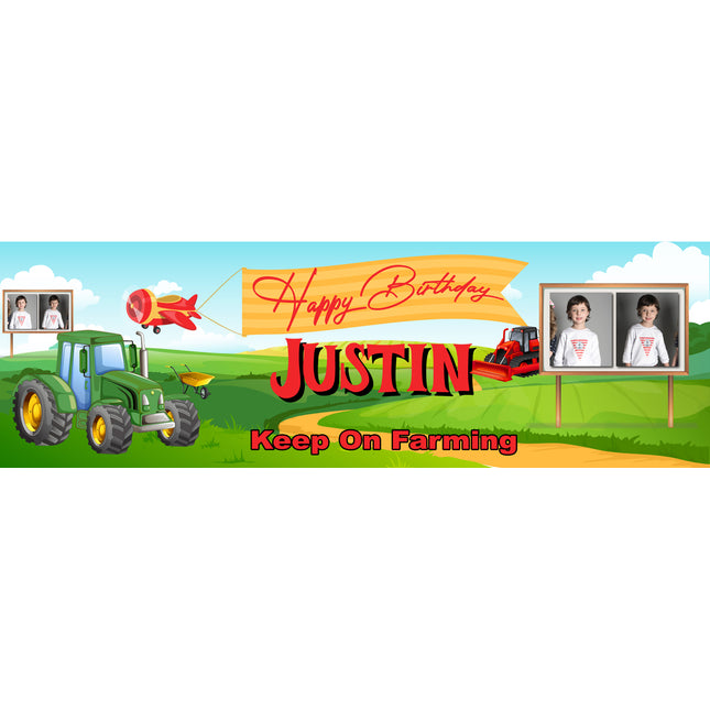 Keep Farming Personalised Photo party Banner