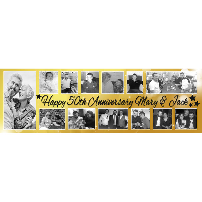 Your Wedding In Pictures Personalised Anniversary Photo Banner