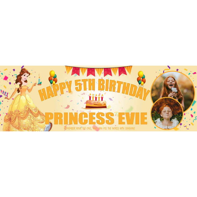 Belle Disney Princess Birthday Party Personalised Banner